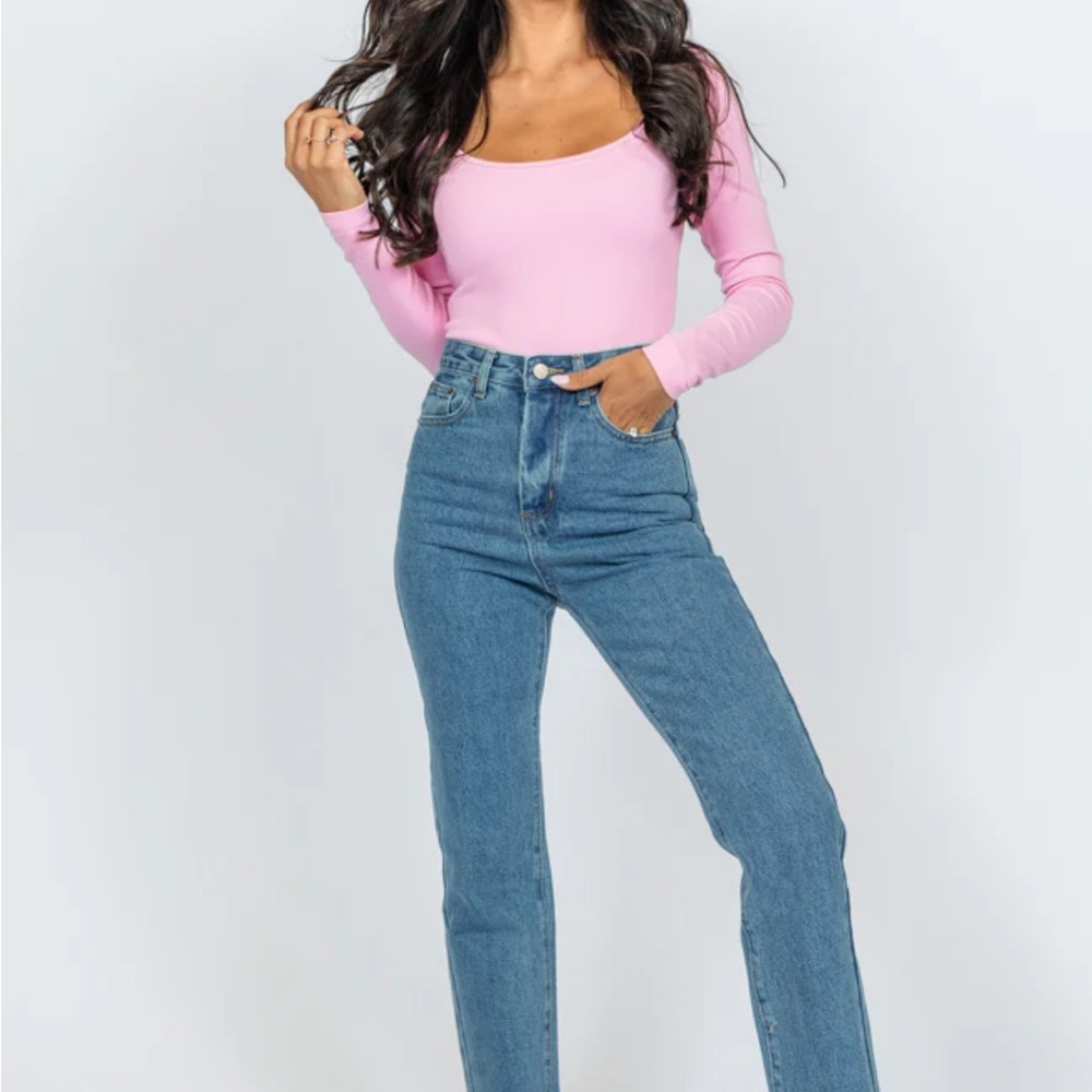 Pink Lily Megan Medium Wash Straight Leg Tall Jeans